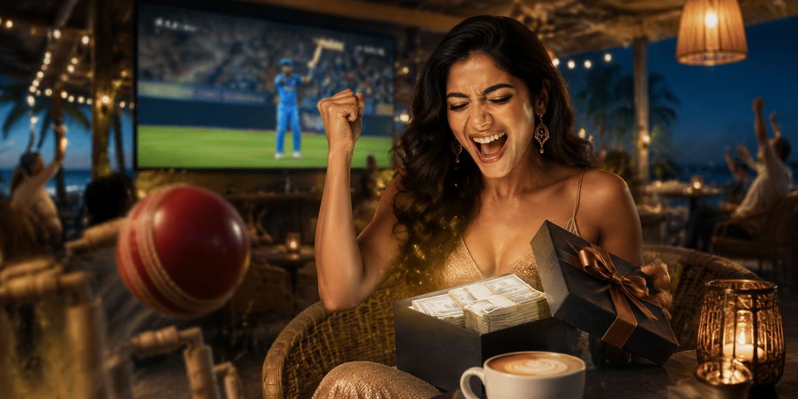 Cricket betting on mobile in Goa on beach setting